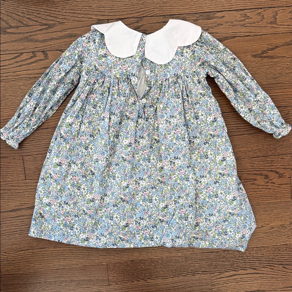 Cecil and Lou Liberty Print Girls' Dress with Embroidered Turkeys 3T - Picture 5 of 5